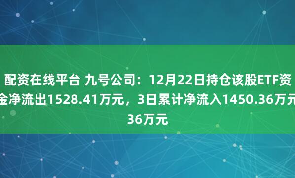 配资在线平台 九号公司：12月22日持仓该股ETF资金净流出1528.41万元，3日累计净流入1450.36万元
